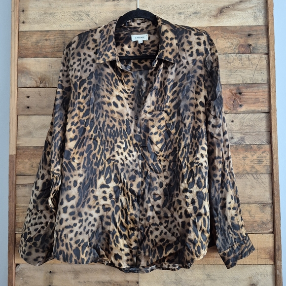 L'Agence Tyler Silk Leopard Print Blouse Button Up Shirt - Picture 5 of 12